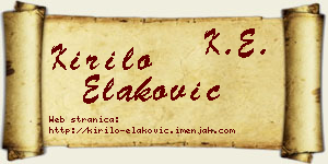 Kirilo Elaković vizit kartica